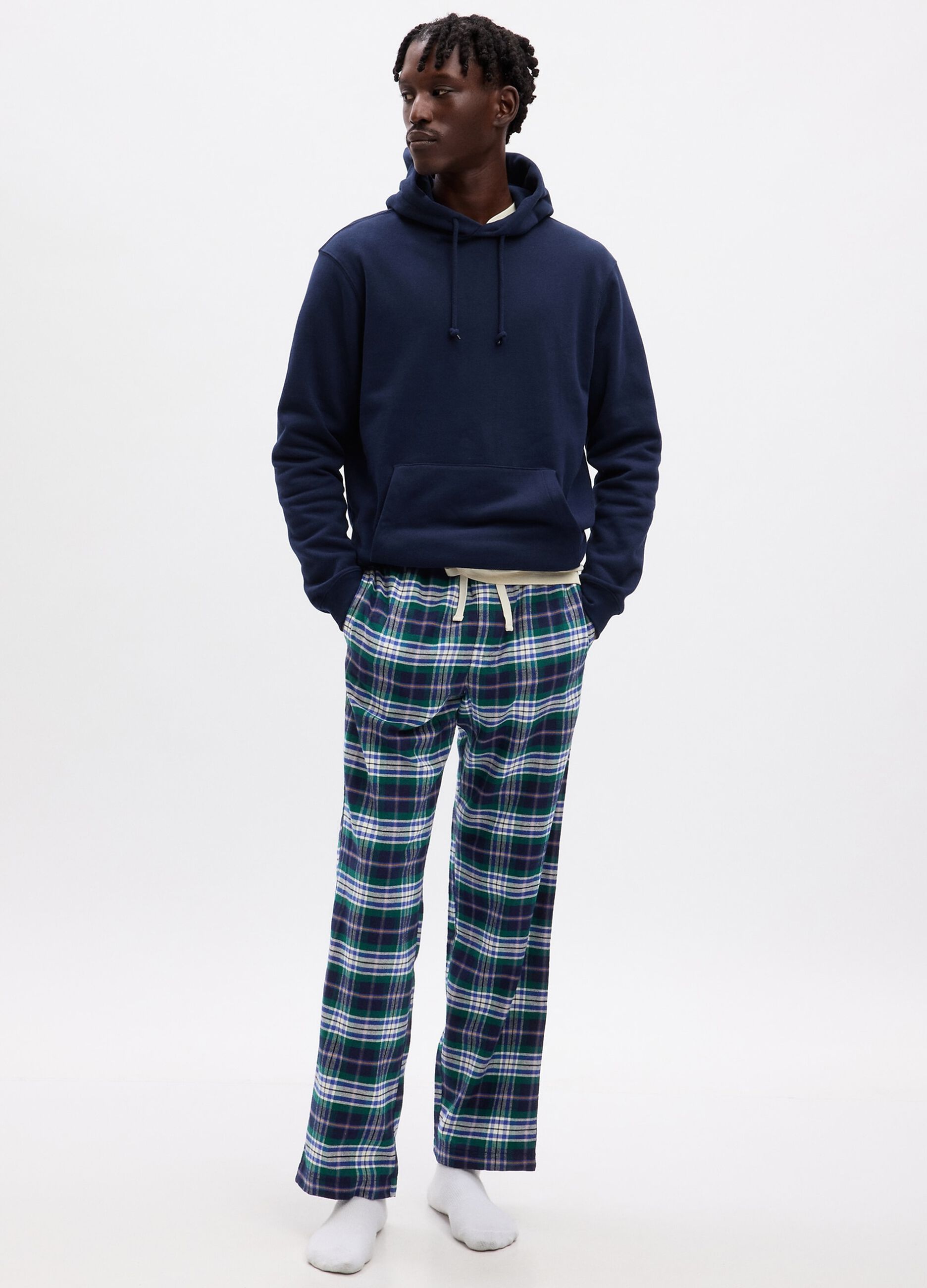Flannel pyjama trousers with print