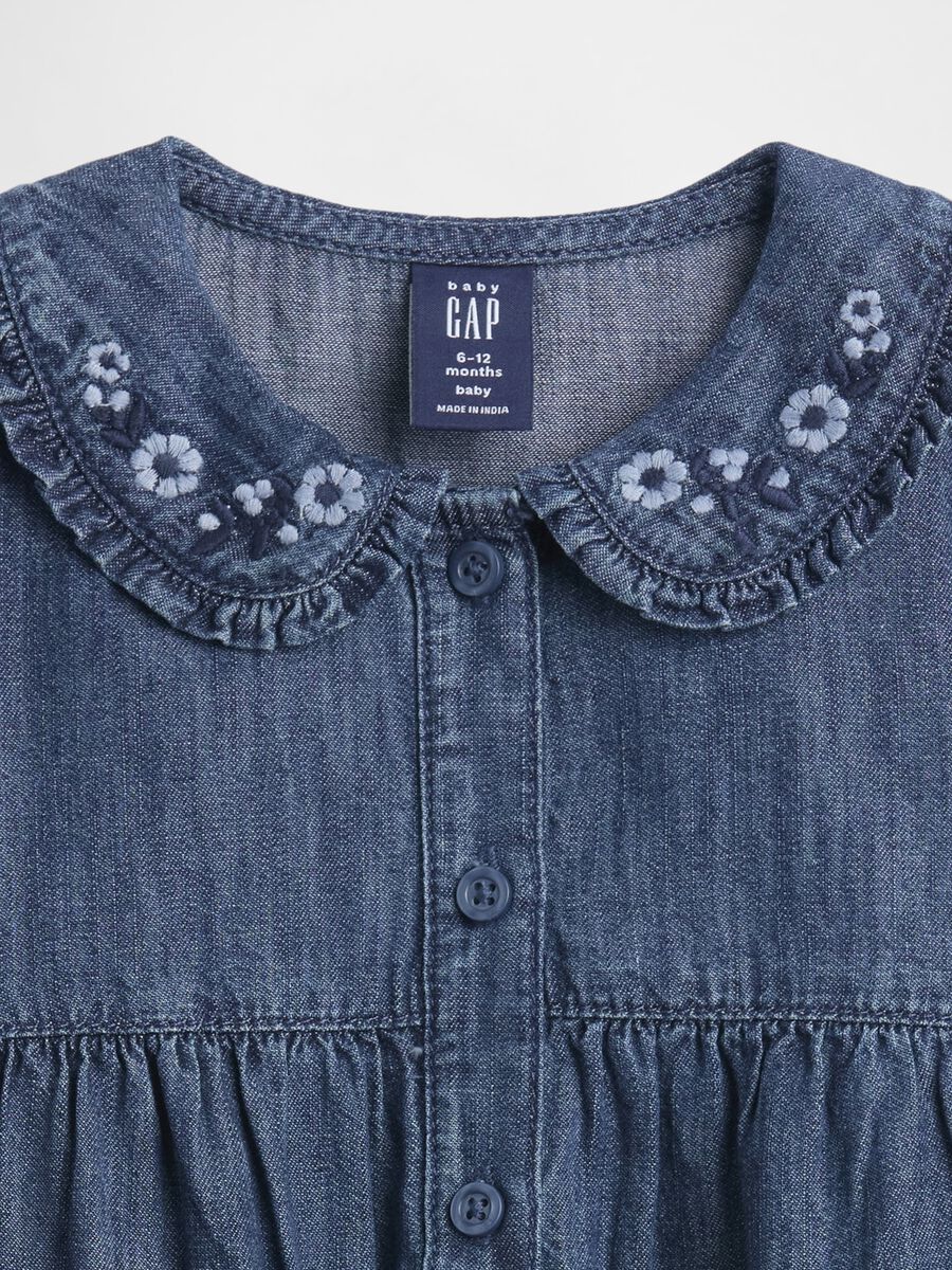 Pagliaccetto in denim blu per neonato Neonato_2