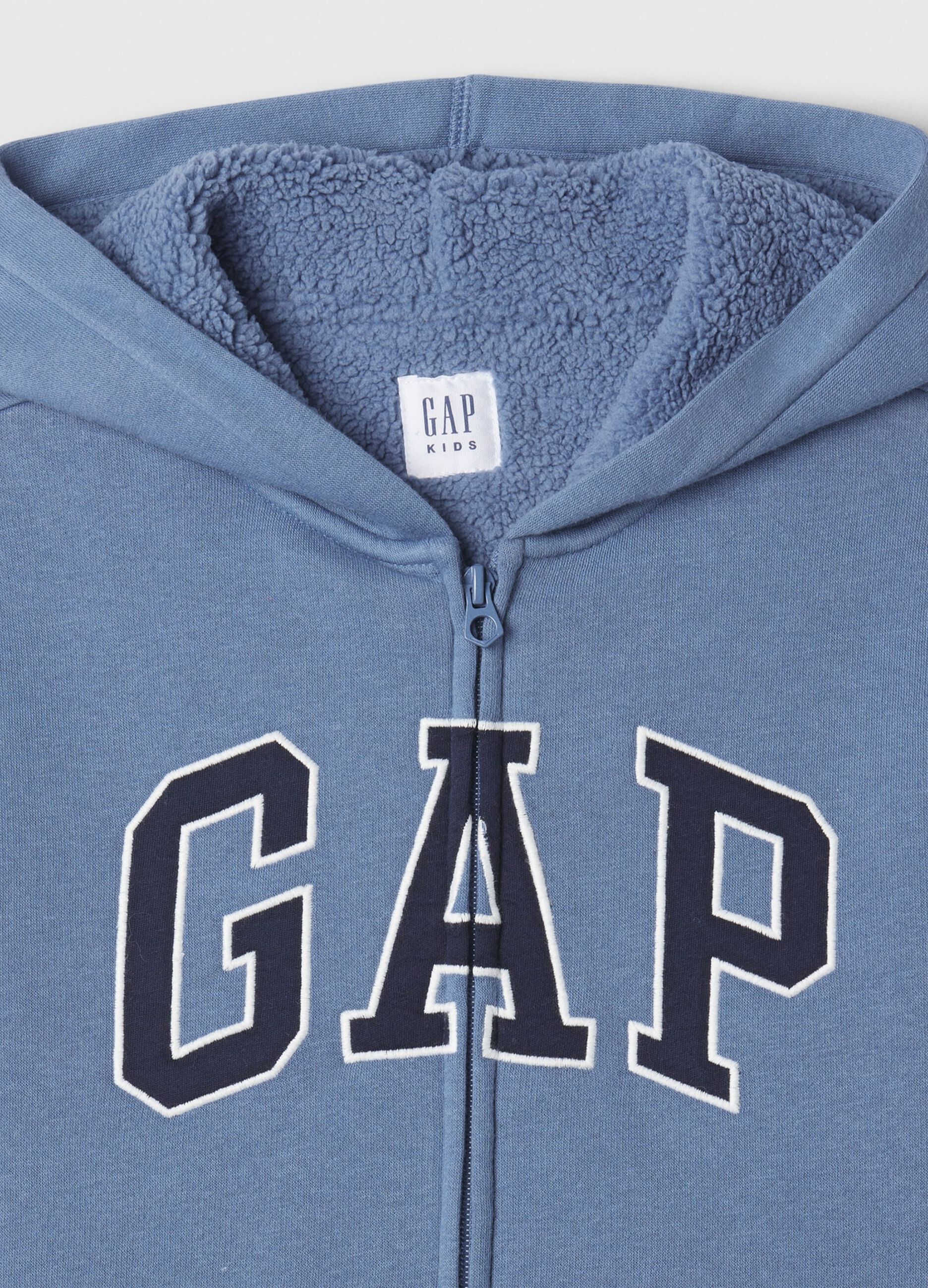 Full-zip sweatshirt and hood with sherpa lining_2