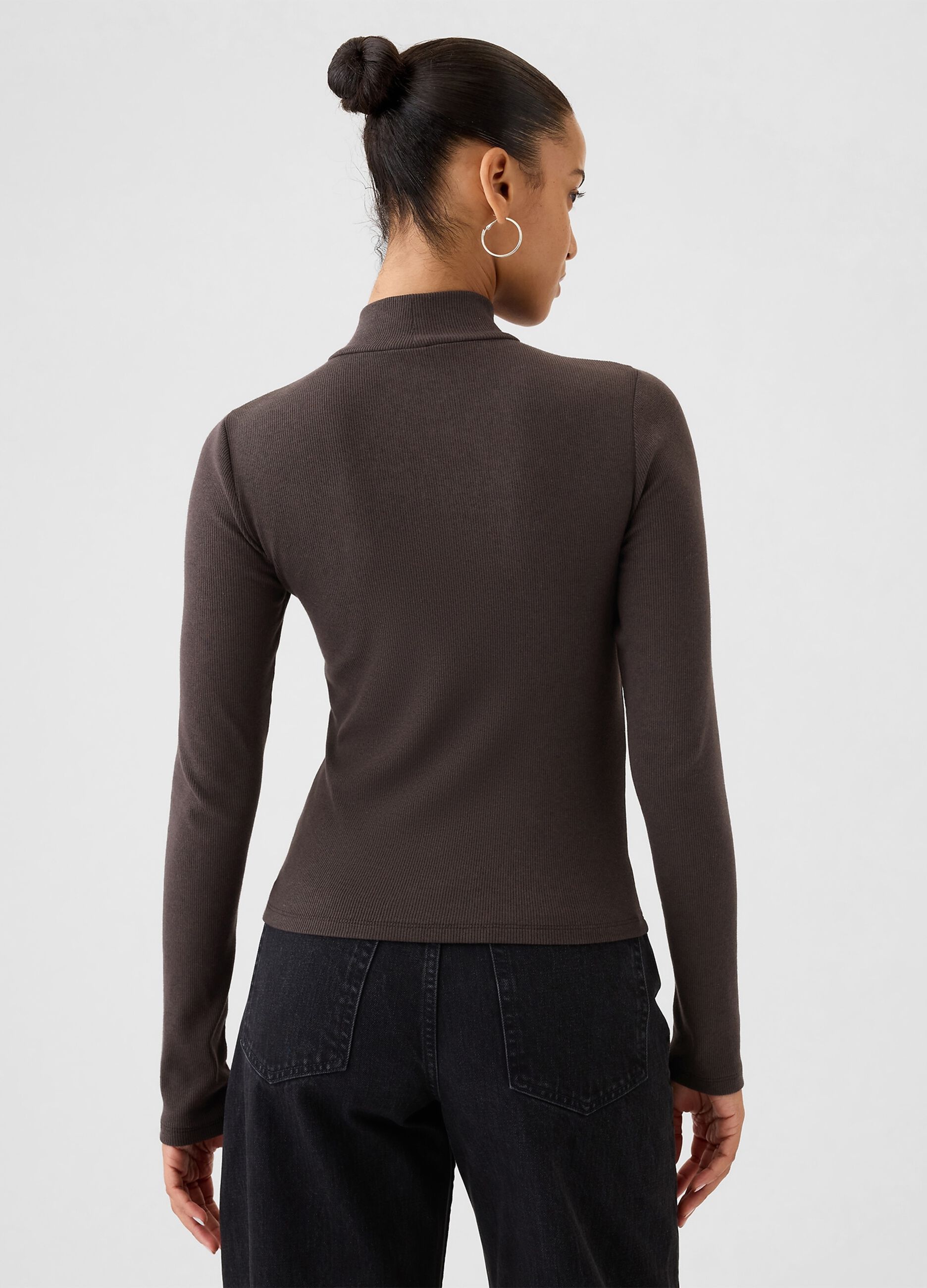 Ribbed T-shirt in stretch modal and cotton_2