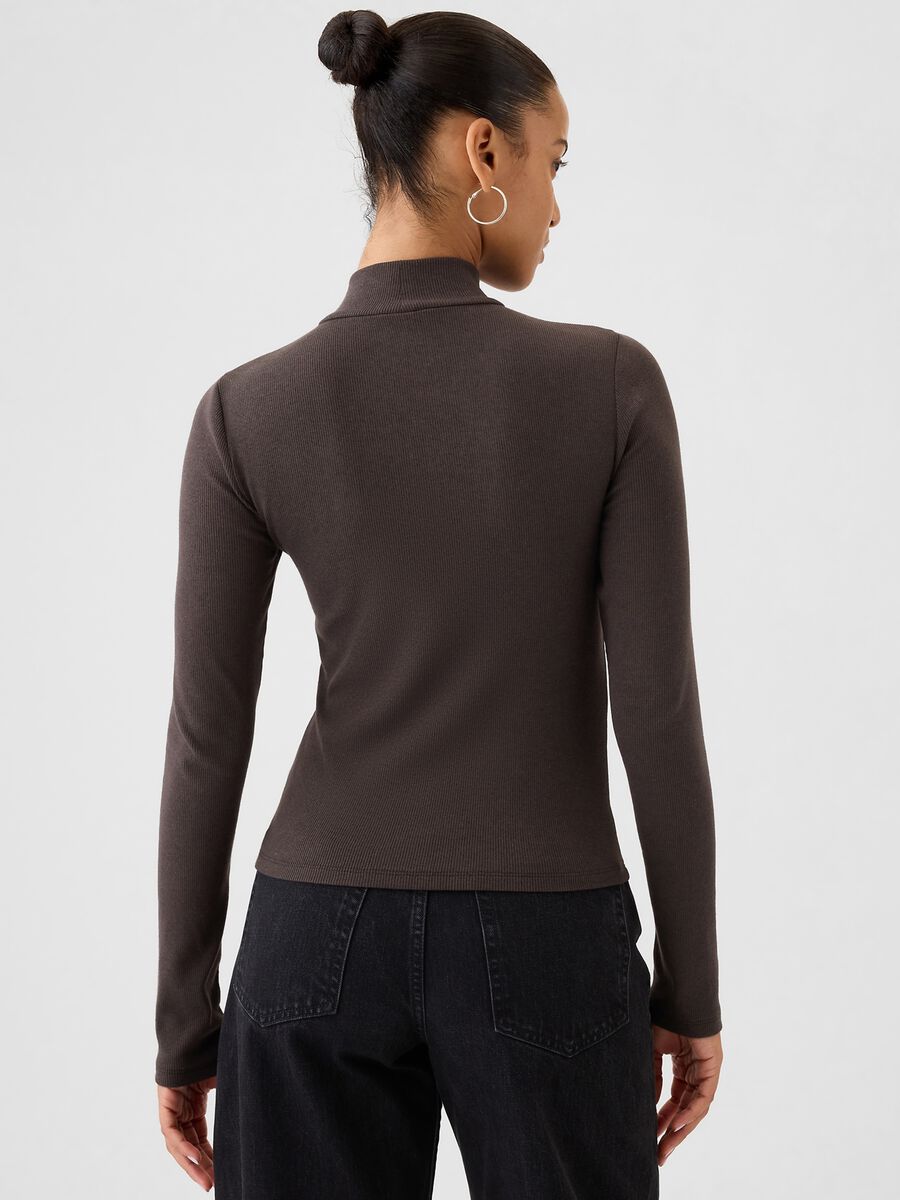 T-shirt a costine in cotone e modal stretch Donna_2