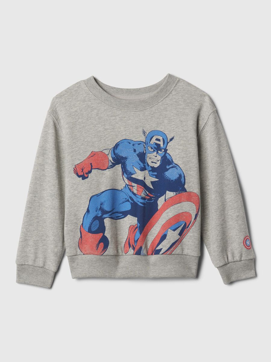 Sweatshirt with round neck and Marvel Captain America print Newborn Boy_0
