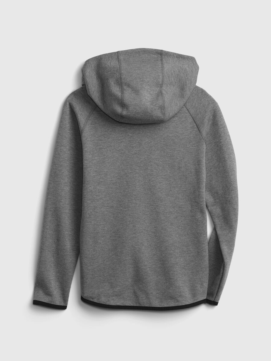 Full-zip hoodie in technical fabric with raglan sleeves Boy_1