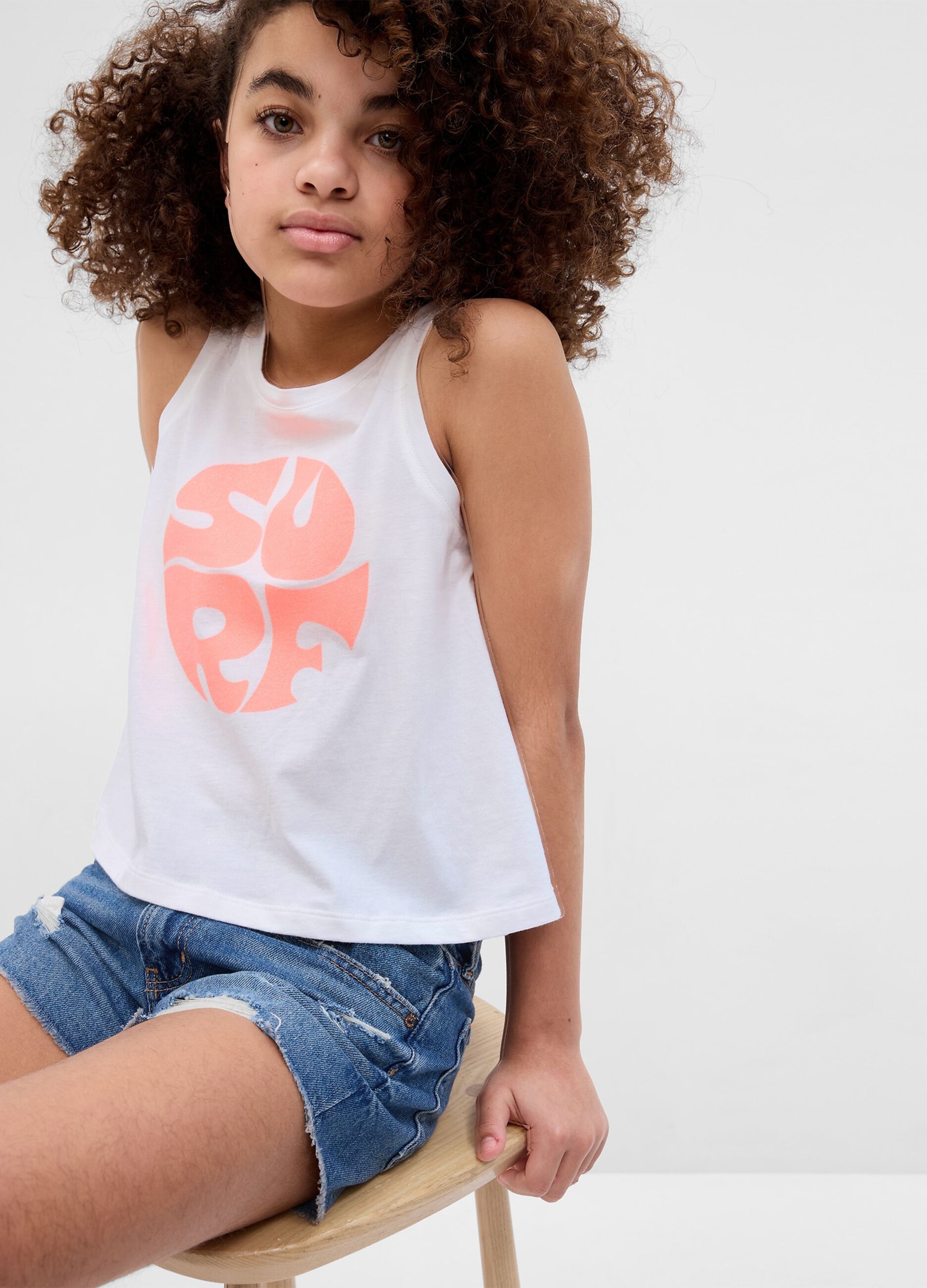 Tank top in organic cotton with print