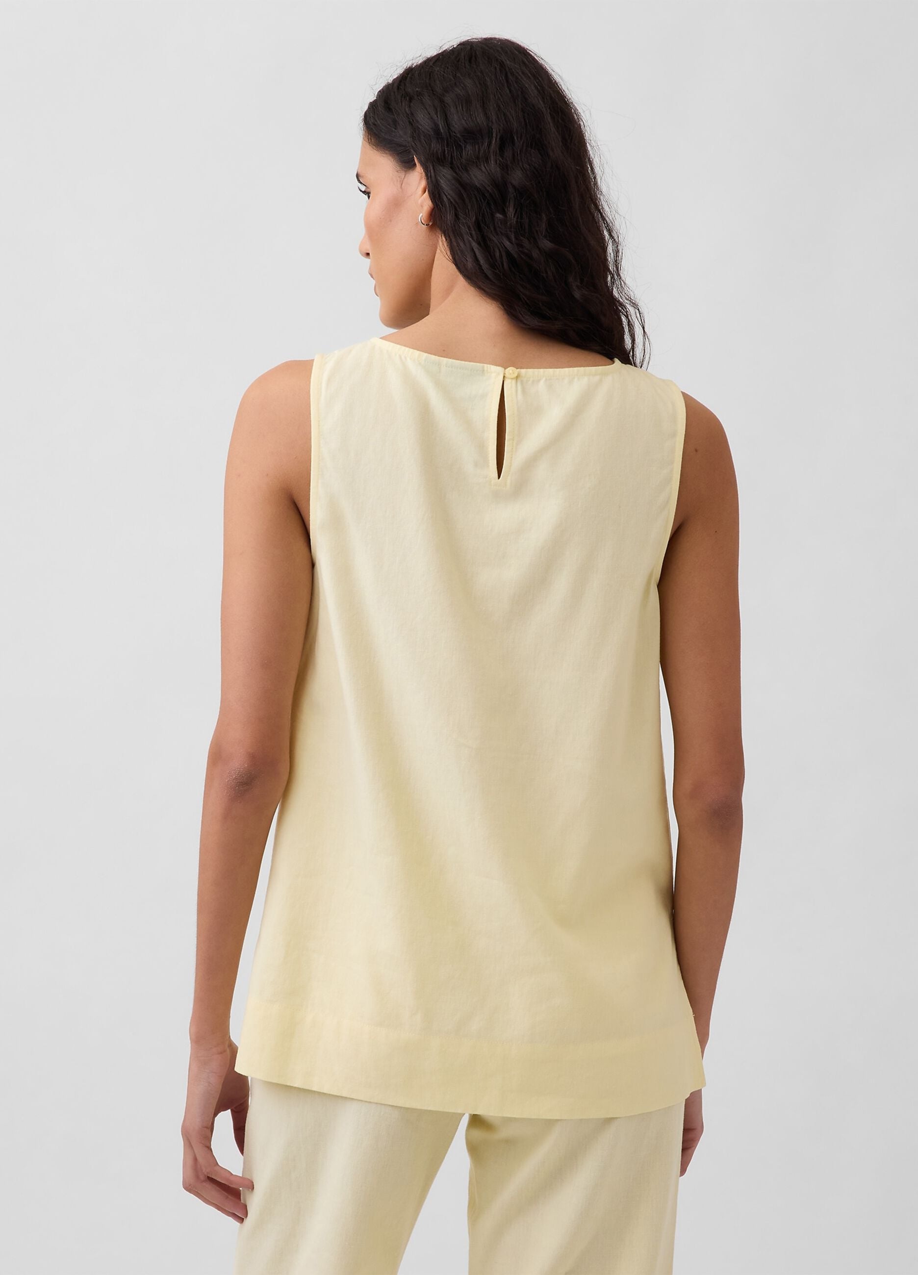 Tank top in misto lino