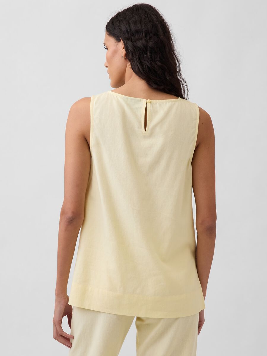 Tank top in misto lino Donna_1