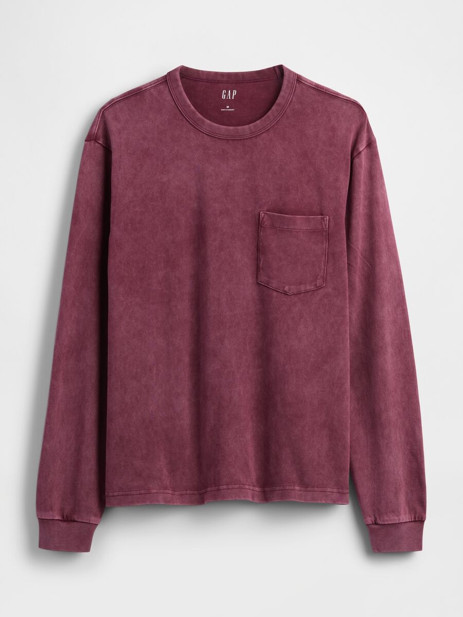 Long sleeve purple cotton top Man_3