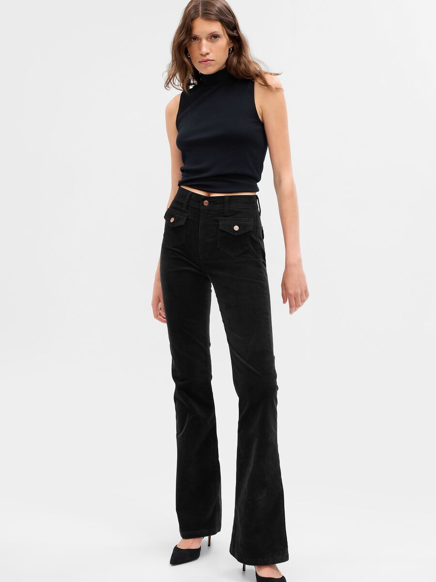 Pantaloni flare fit in corduroy Donna_0