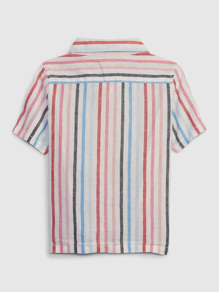 Striped linen and cotton shirt_1