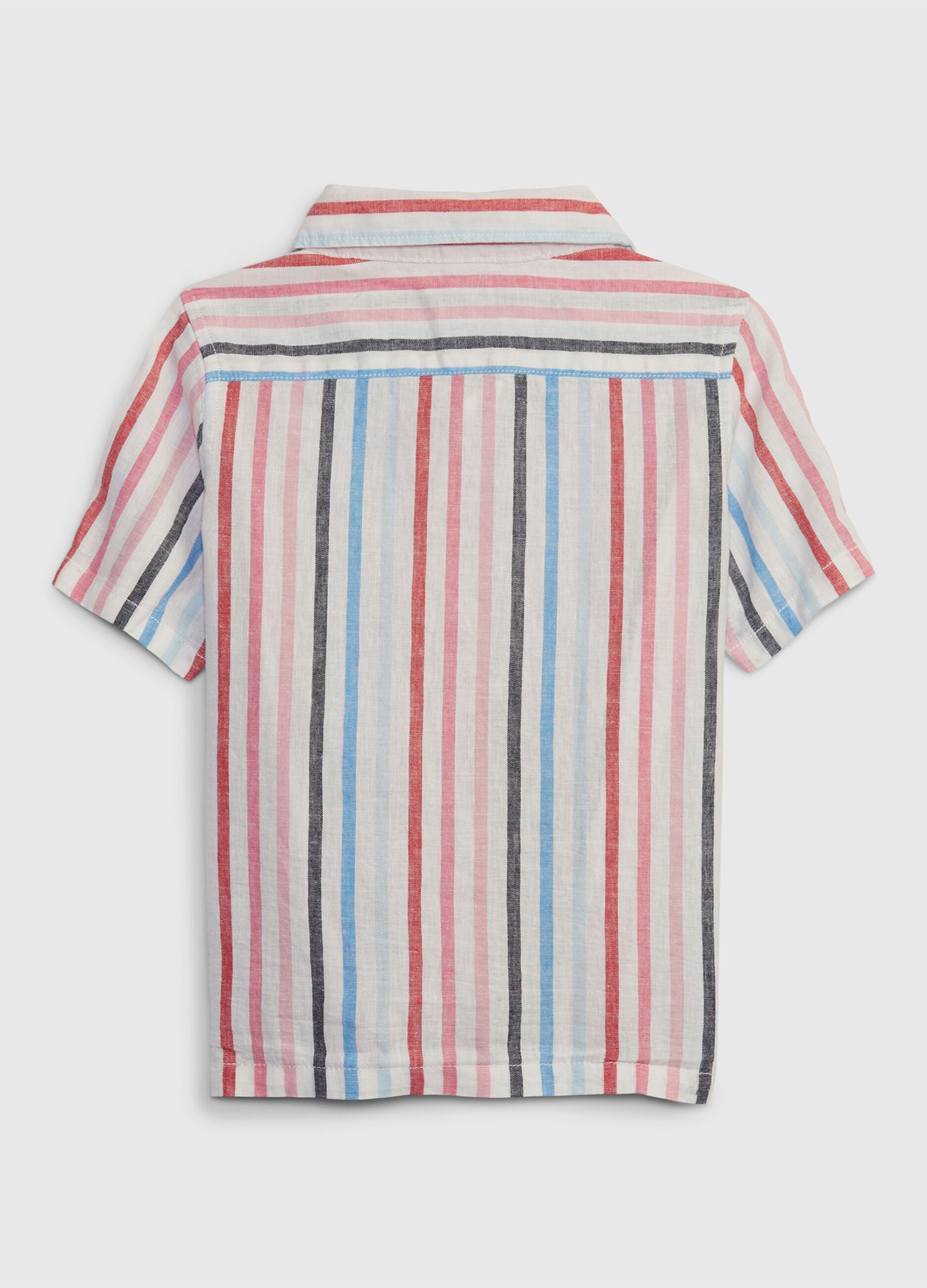 Striped linen and cotton shirt_1