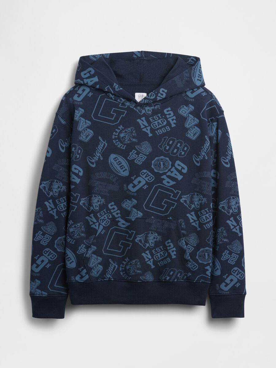 Felpa blu con stampa Bambino_3