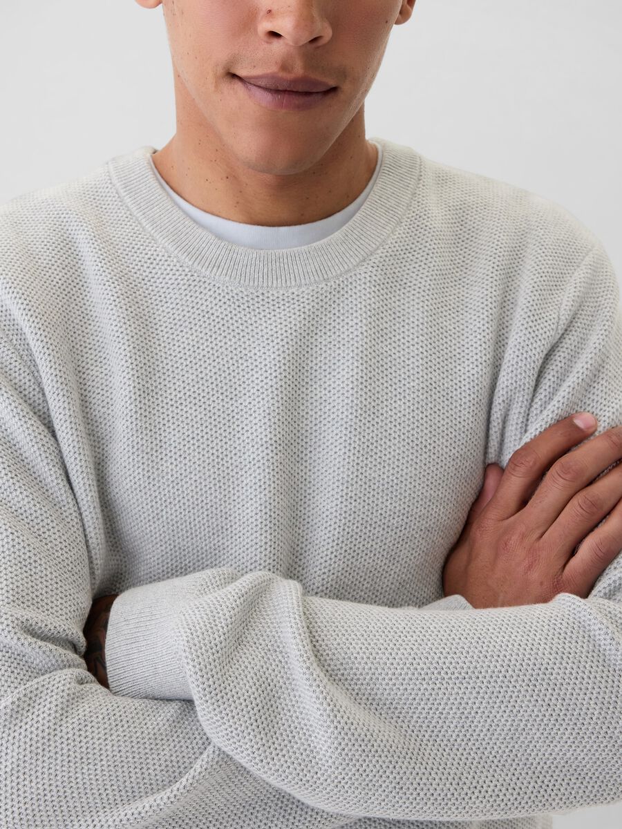 Pullover in cotone con trama a nido d'ape Uomo_3