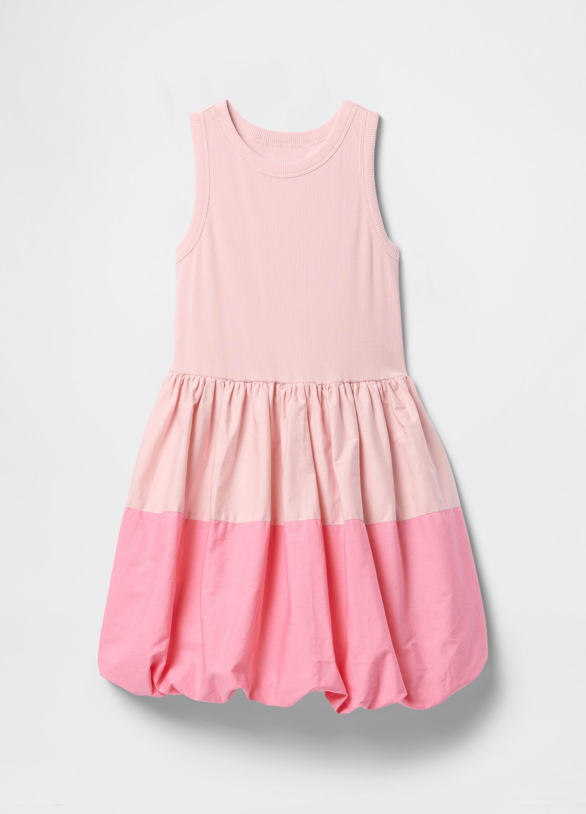 Vestito rosa senza maniche in cotone_2