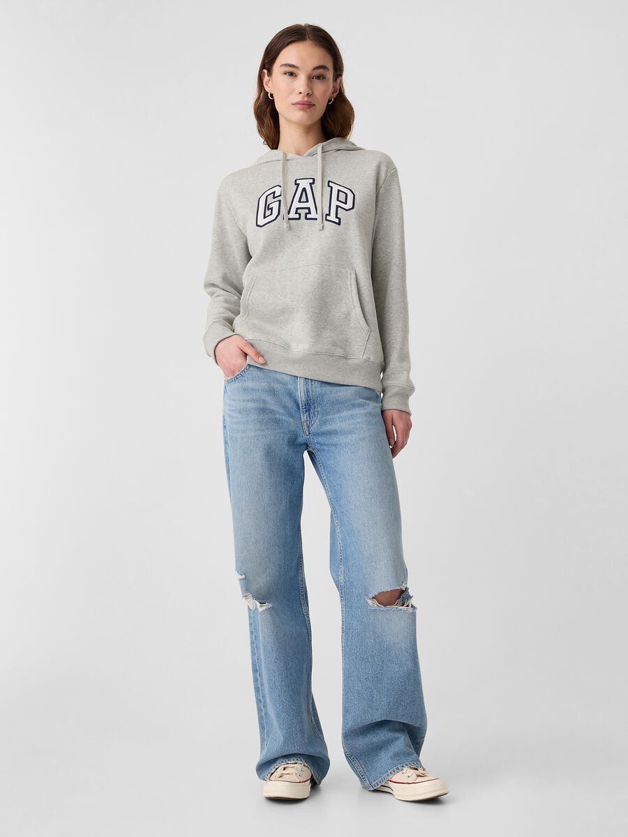 Sweatshirt with hood and logo embroidery Woman_1