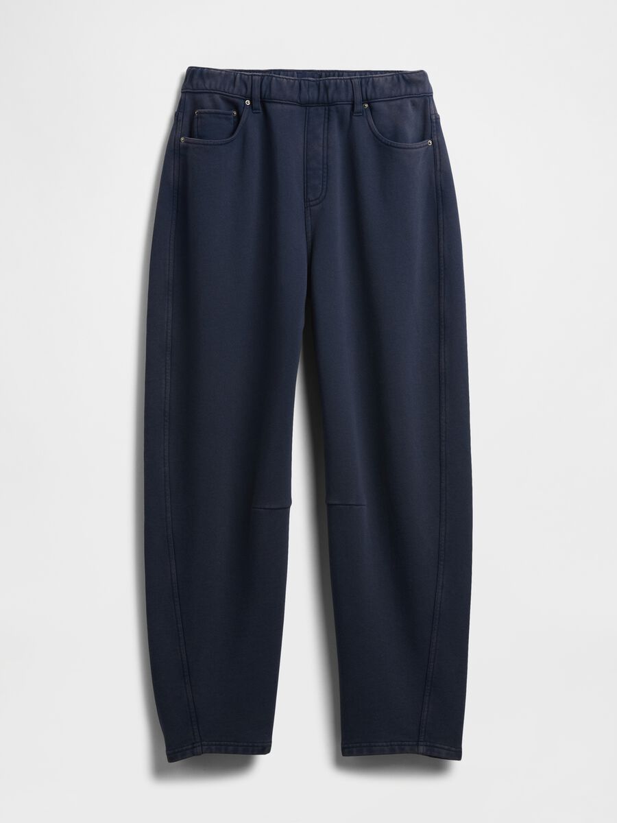 Blue Cotton Blend Trousers Woman_4