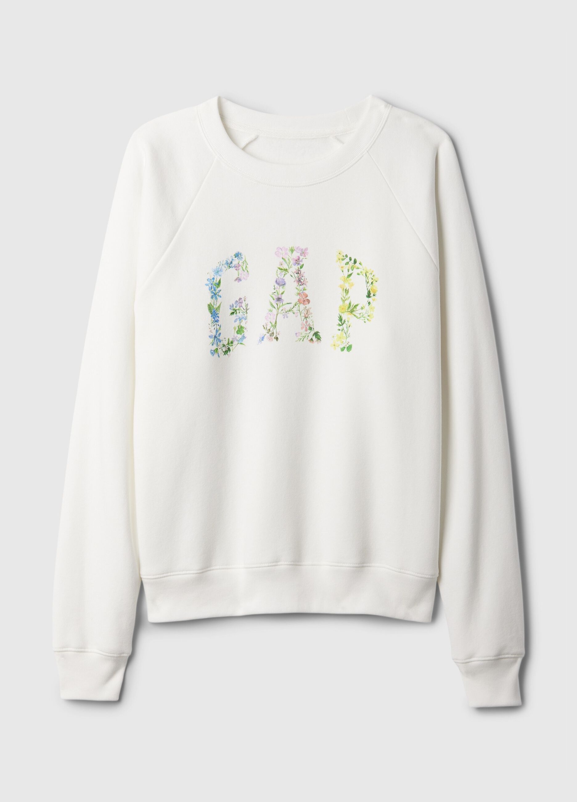Sweatshirt with round neck and floral logo print_2