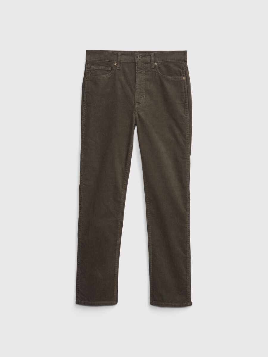 Slim-fit high-rise trousers in corduroy Woman_5