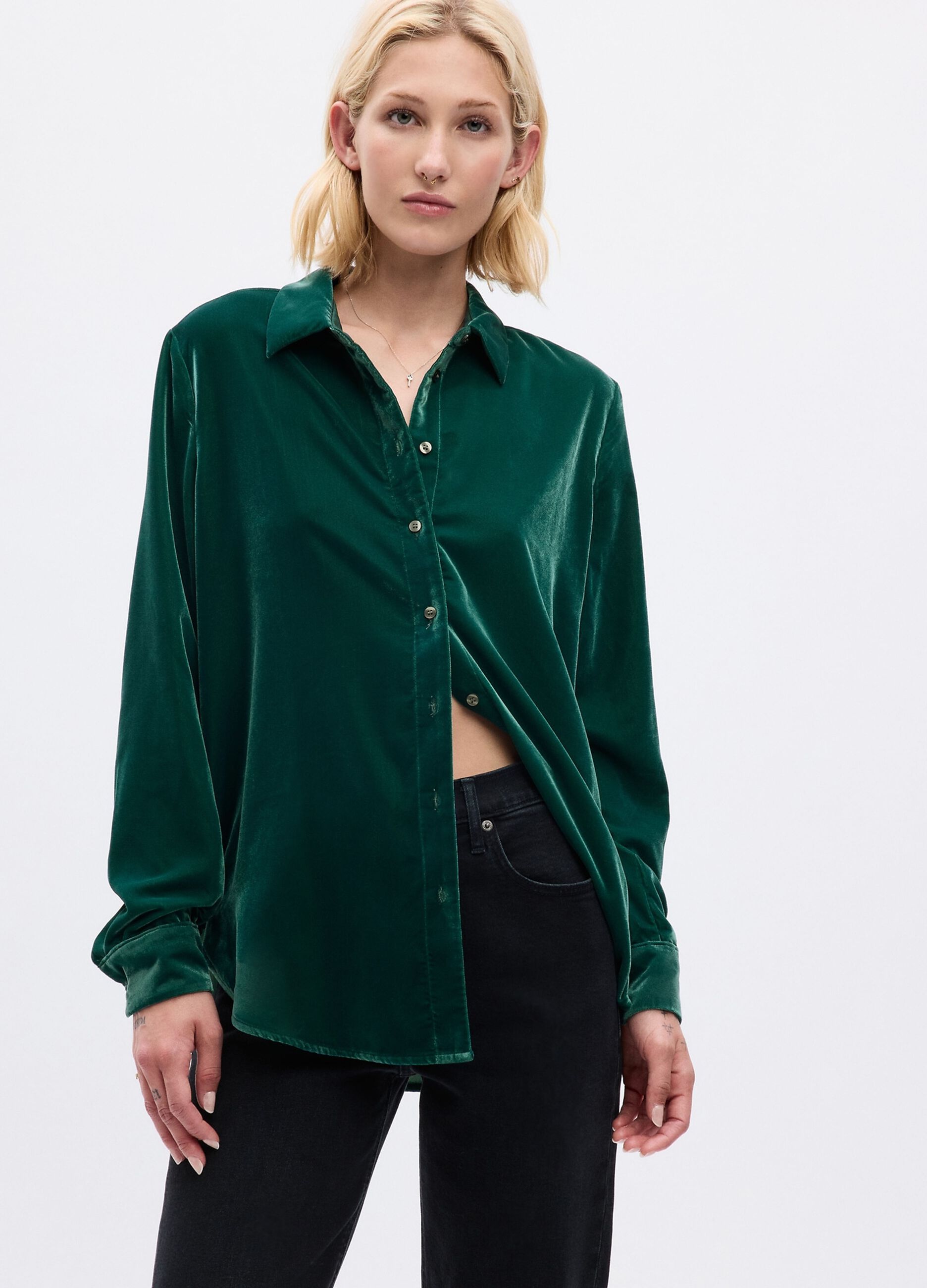 Velvet boyfriend shirt