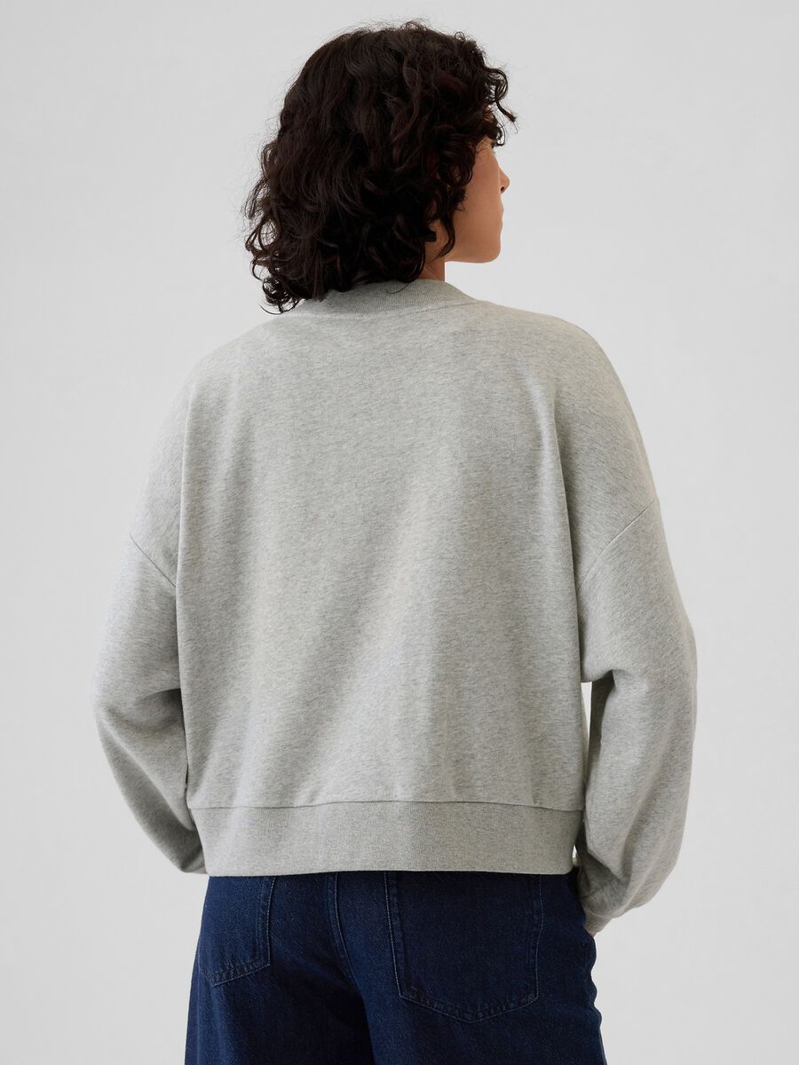 Felpa over con bottoni ricamo logo Donna_2