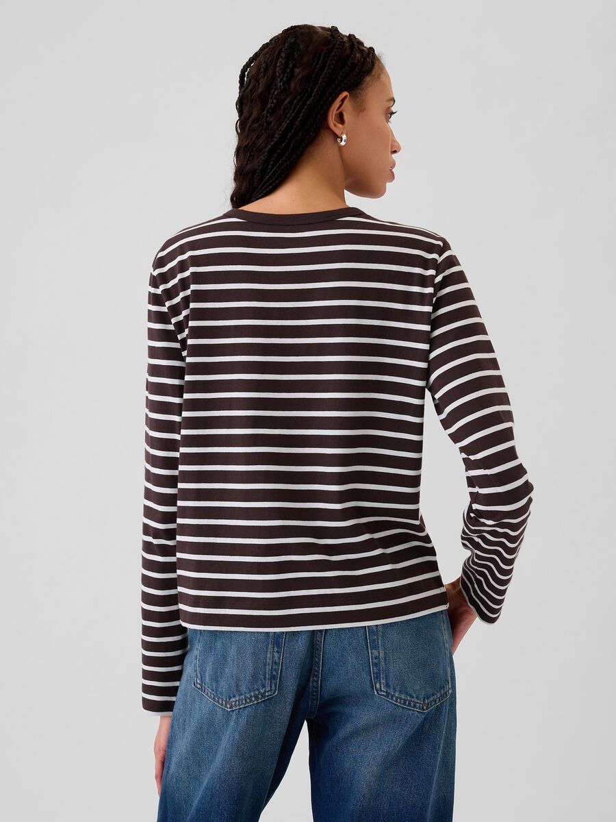 T-shirt a maniche lunghe in cotone Donna_2