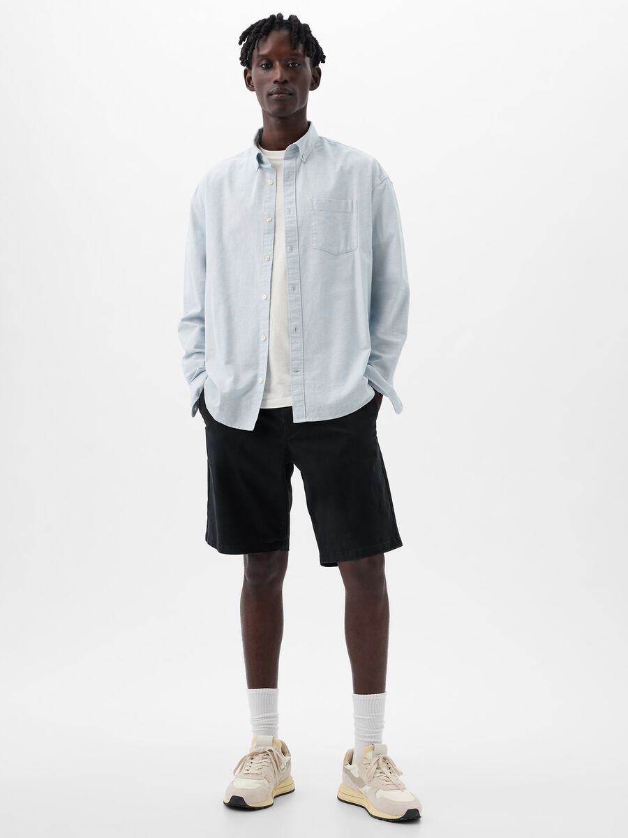 Relaxed-fit Bermuda shorts in stretch cotton Man_0