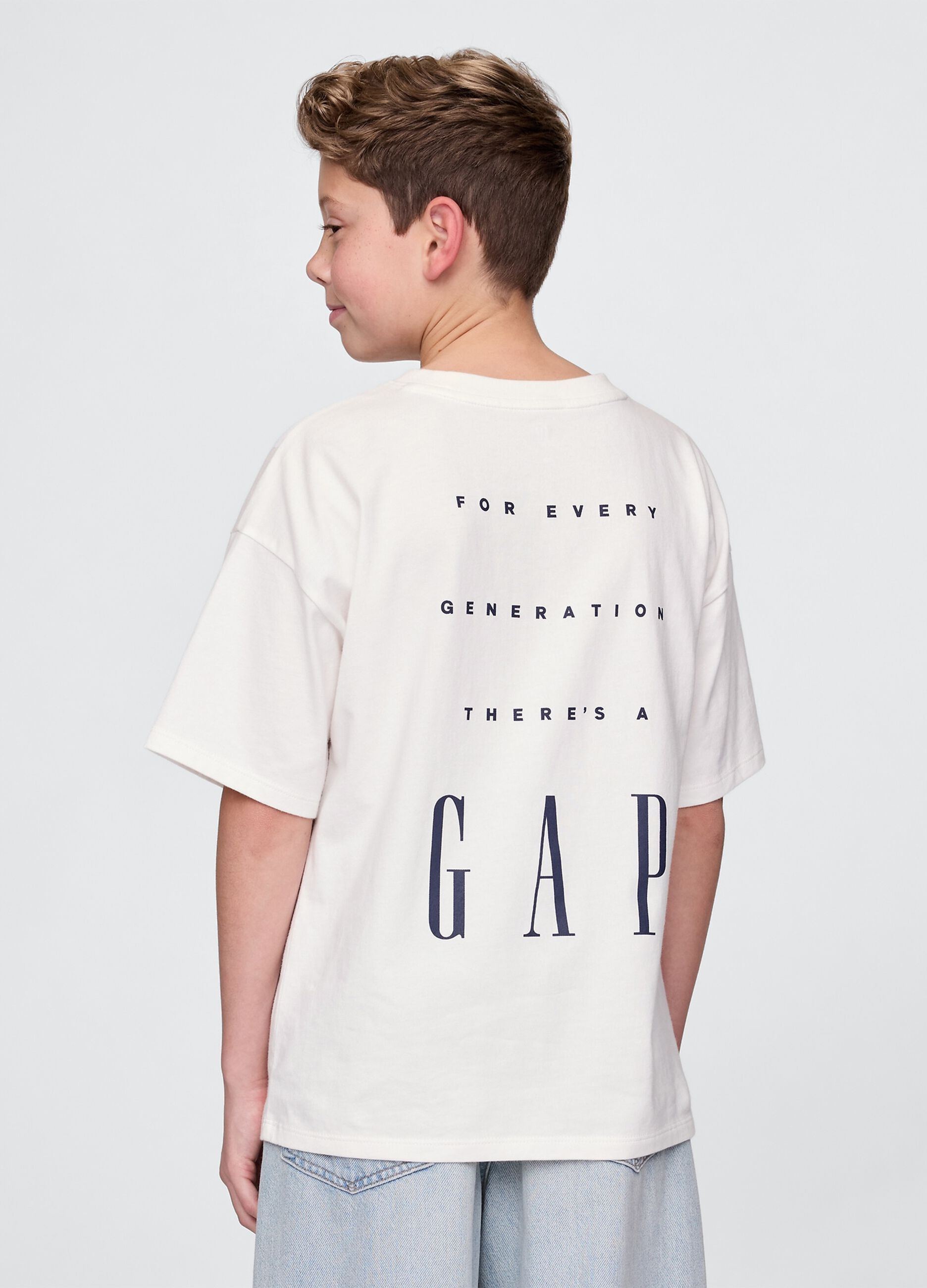 T-shirt bianca in puro cotone GAP Kids_1