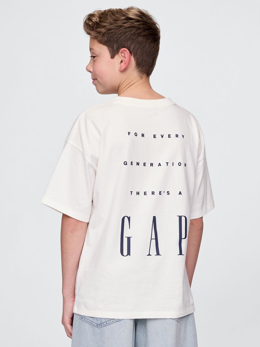 T-shirt bianca in puro cotone GAP Kids Bambino_1