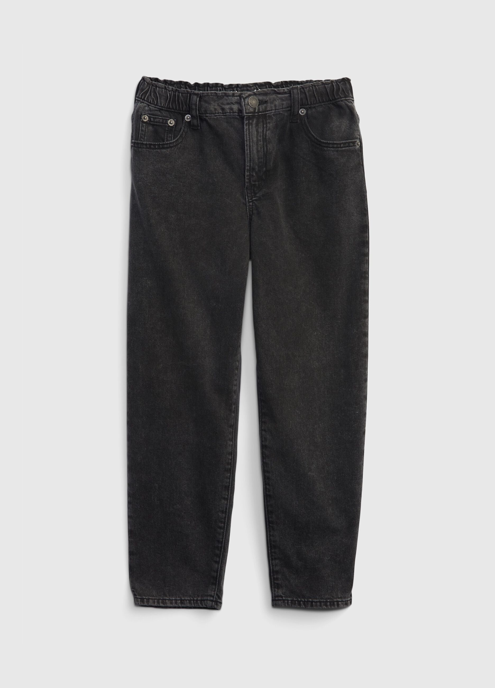 Barrel jeans with elastic waist band_0