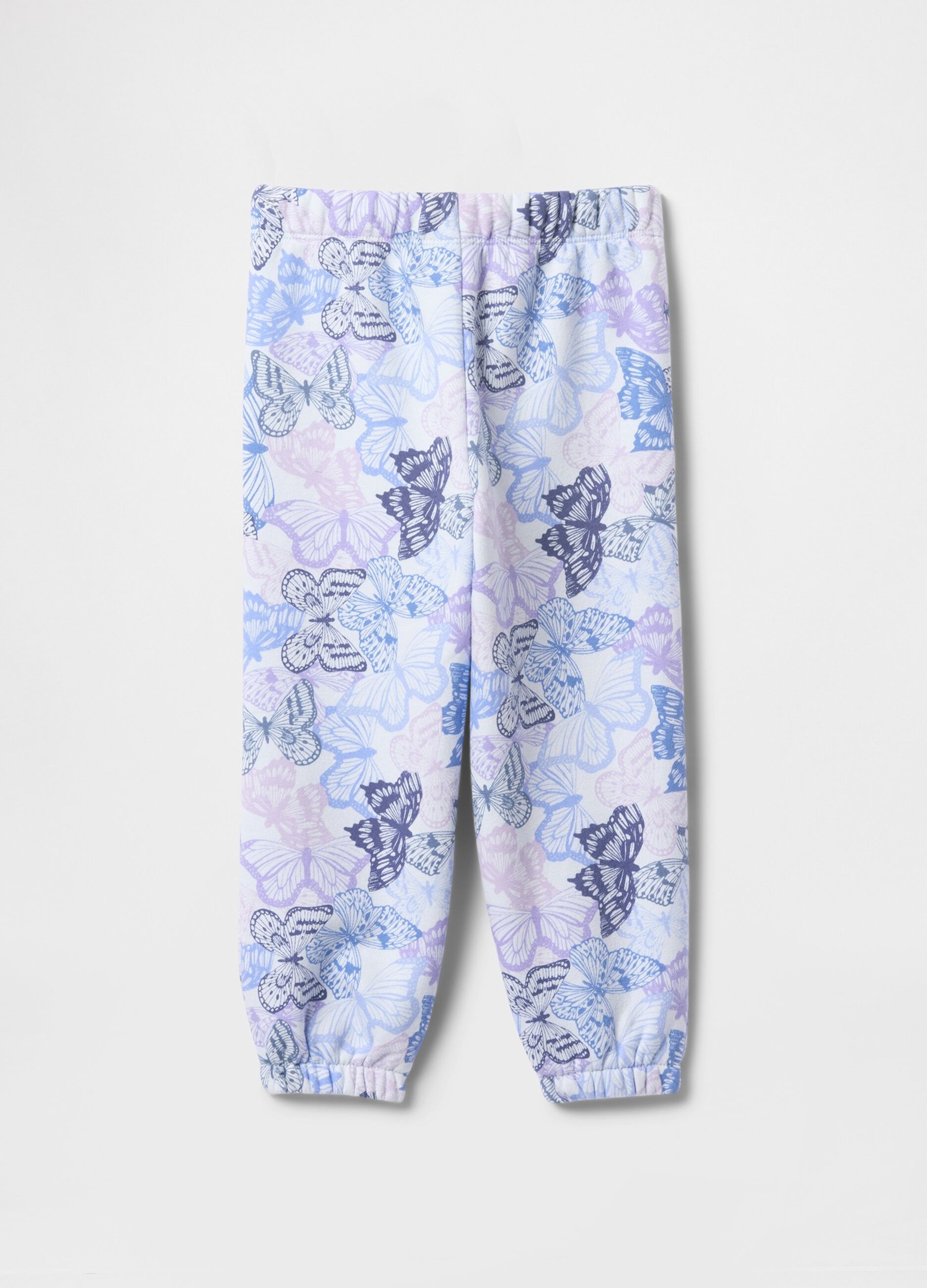 Joggers con coulisse stampa farfalle e ricamo logo_1