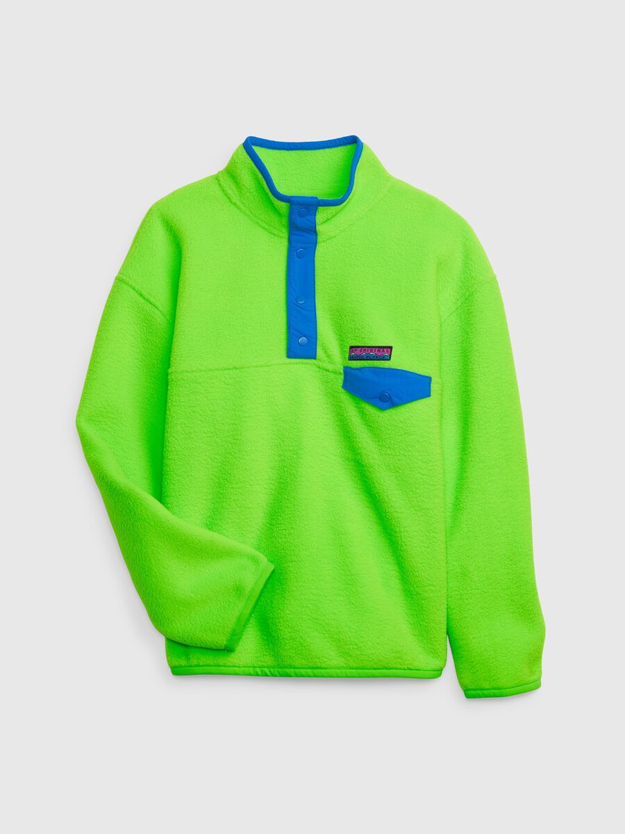Fleece sweatshirt with snap-button fastening Boy_0