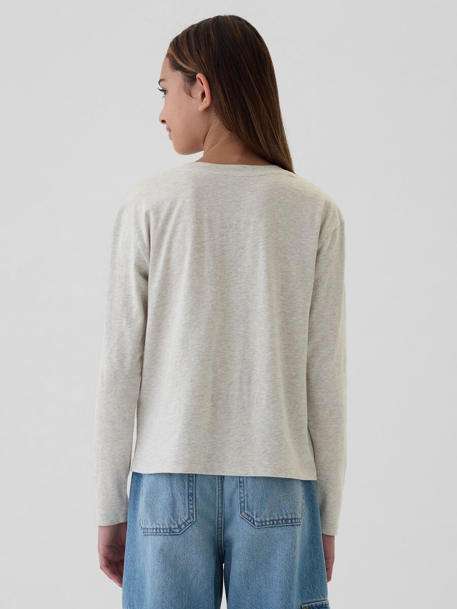 T-shirt con logo in micro paillettes Bambina_1