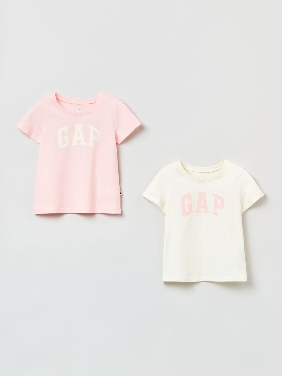 Bipack t-shirt in cotone con stampa logo Bimba_0