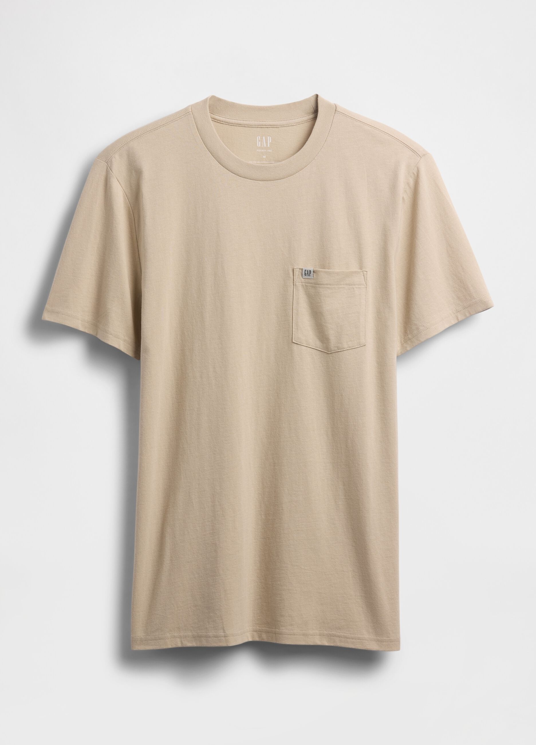 T-shirt beige in cotone a maniche corte_4