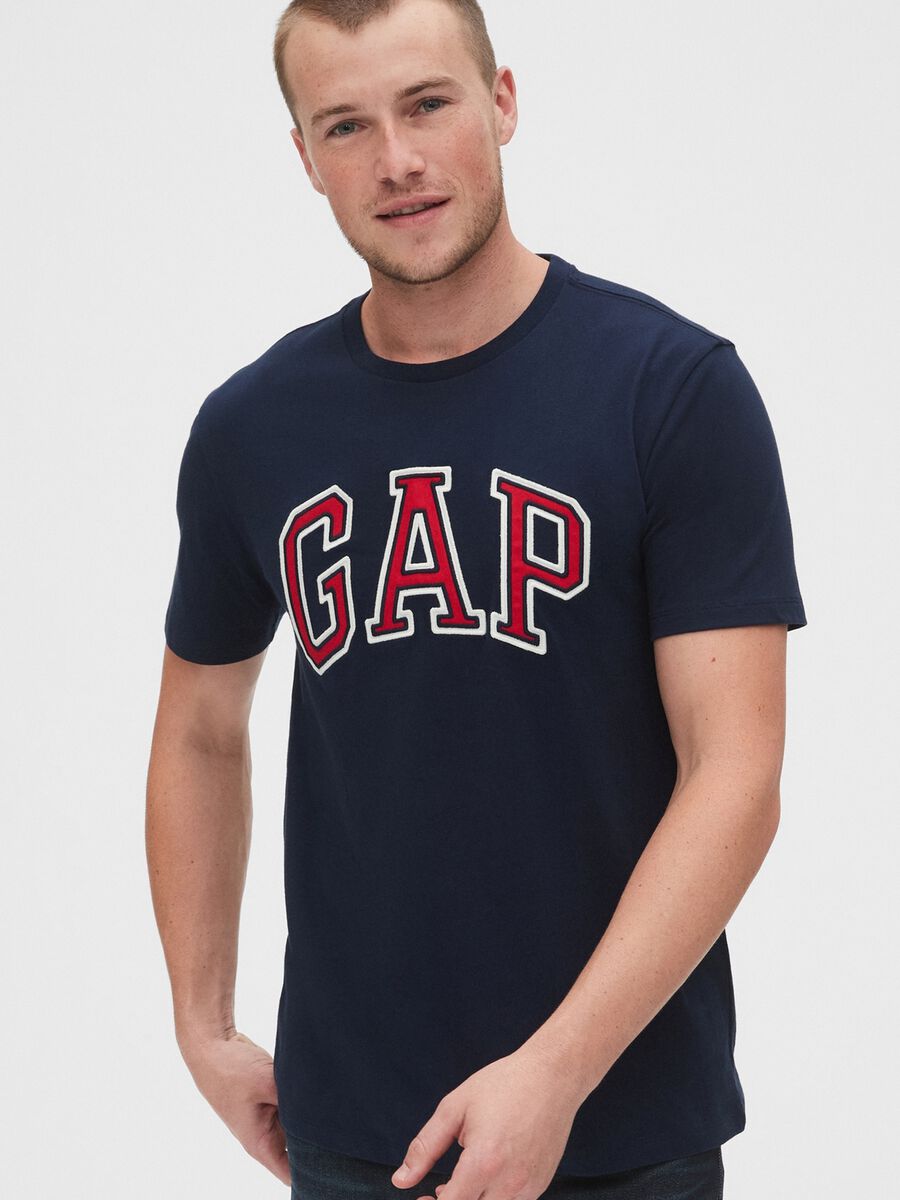 T-shirt in cotone con ricamo logo Uomo_0