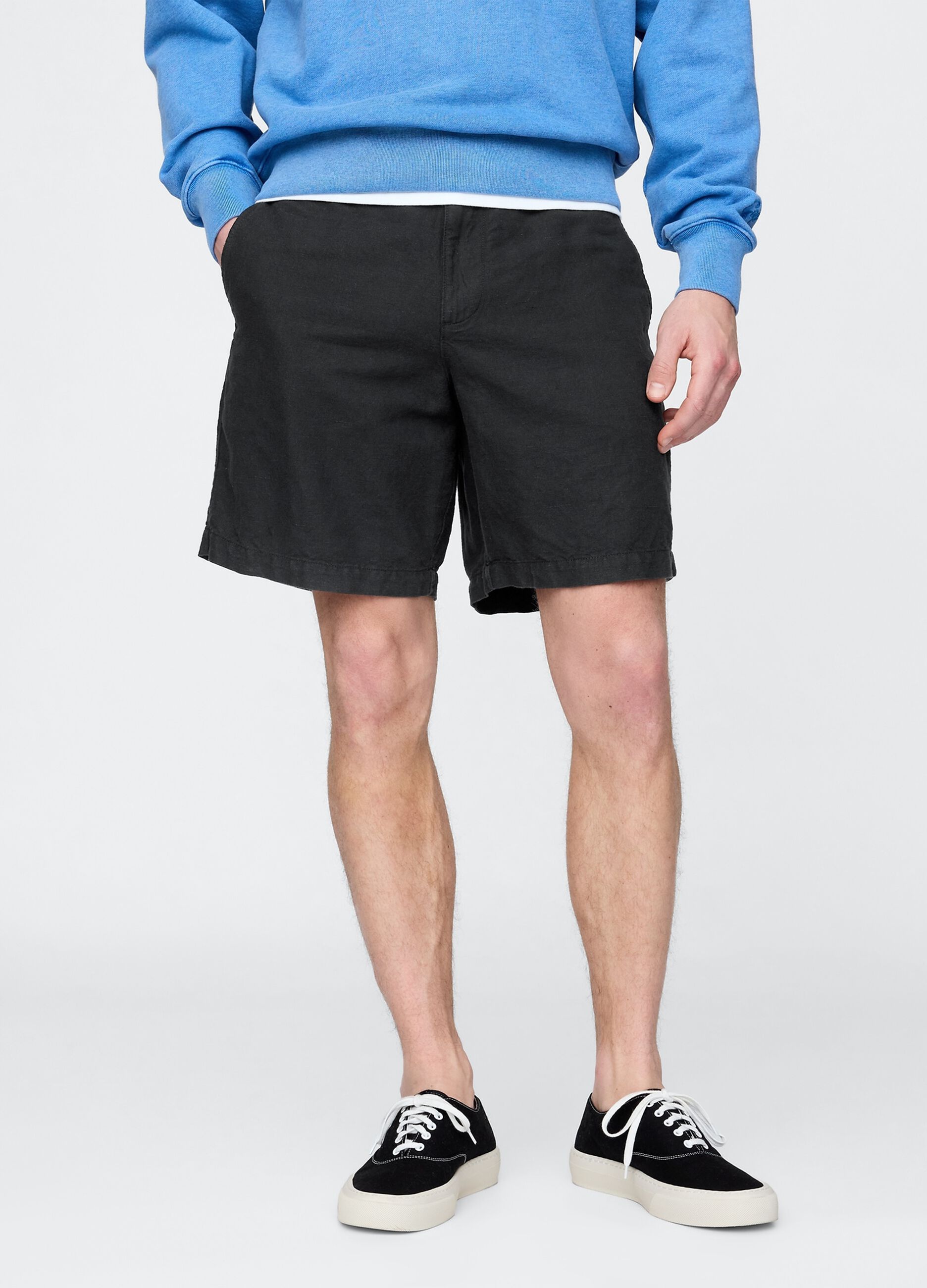 Shorts neri in lino e cotone Gap_1