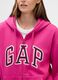 Felpa rosa con cappuccio e zip intera_3