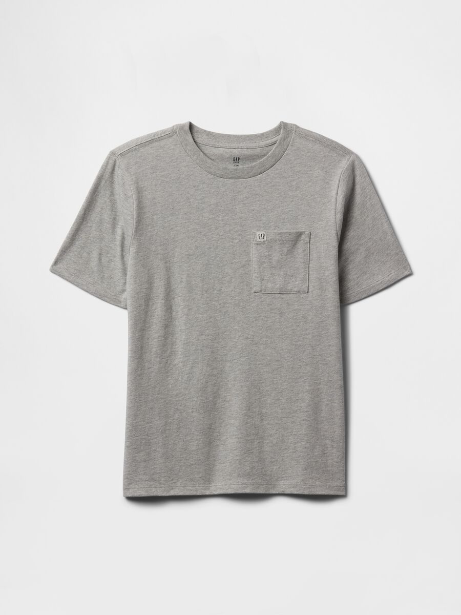 T-shirt girocollo grigio chiaro Boy_0