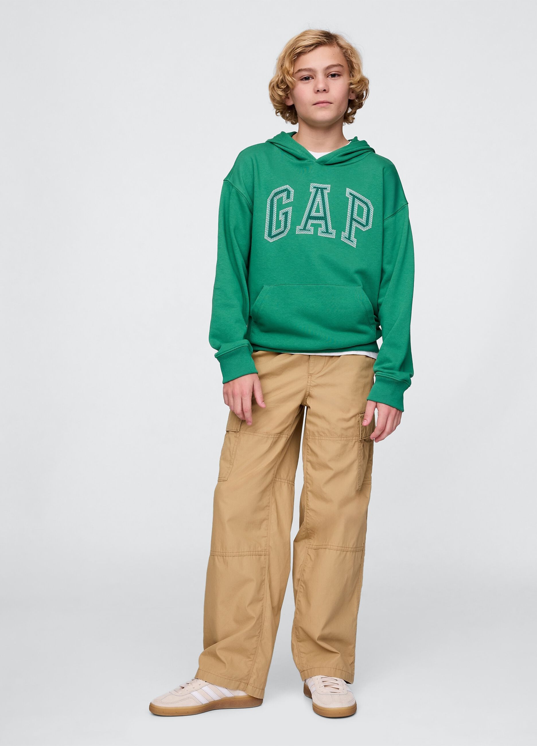 Felpa con cappuccio verde GAP Kids_2