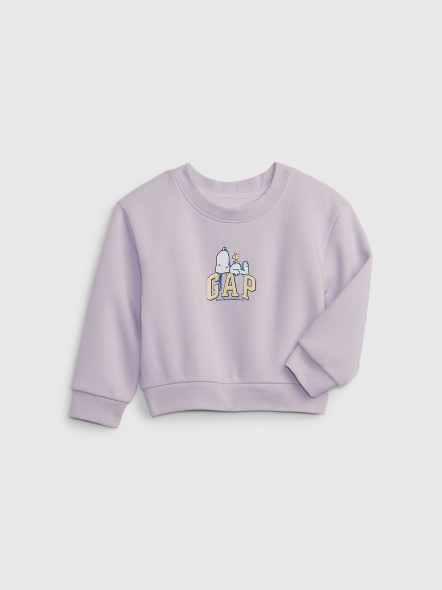 Sweatshirt with round neck and Snoopy Peanuts and logo print Newborn Boy_0
