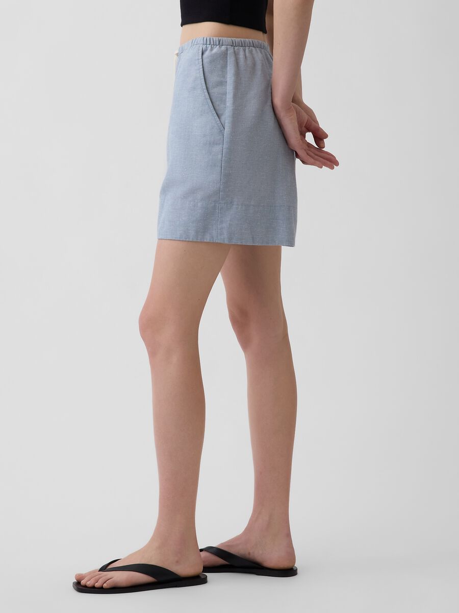Shorts in misto lino Donna_3