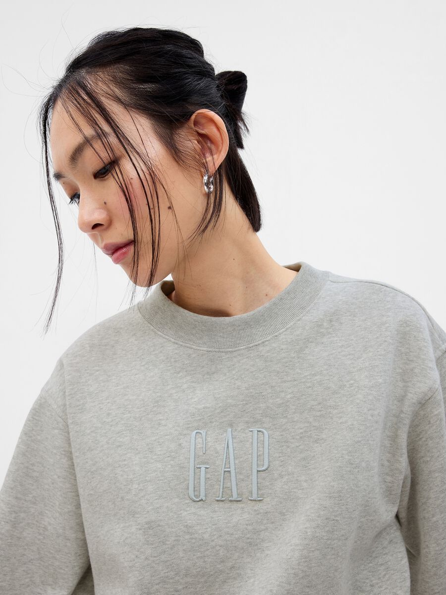 Boyfriend-fit sweatshirt with logo embroidery Woman_2