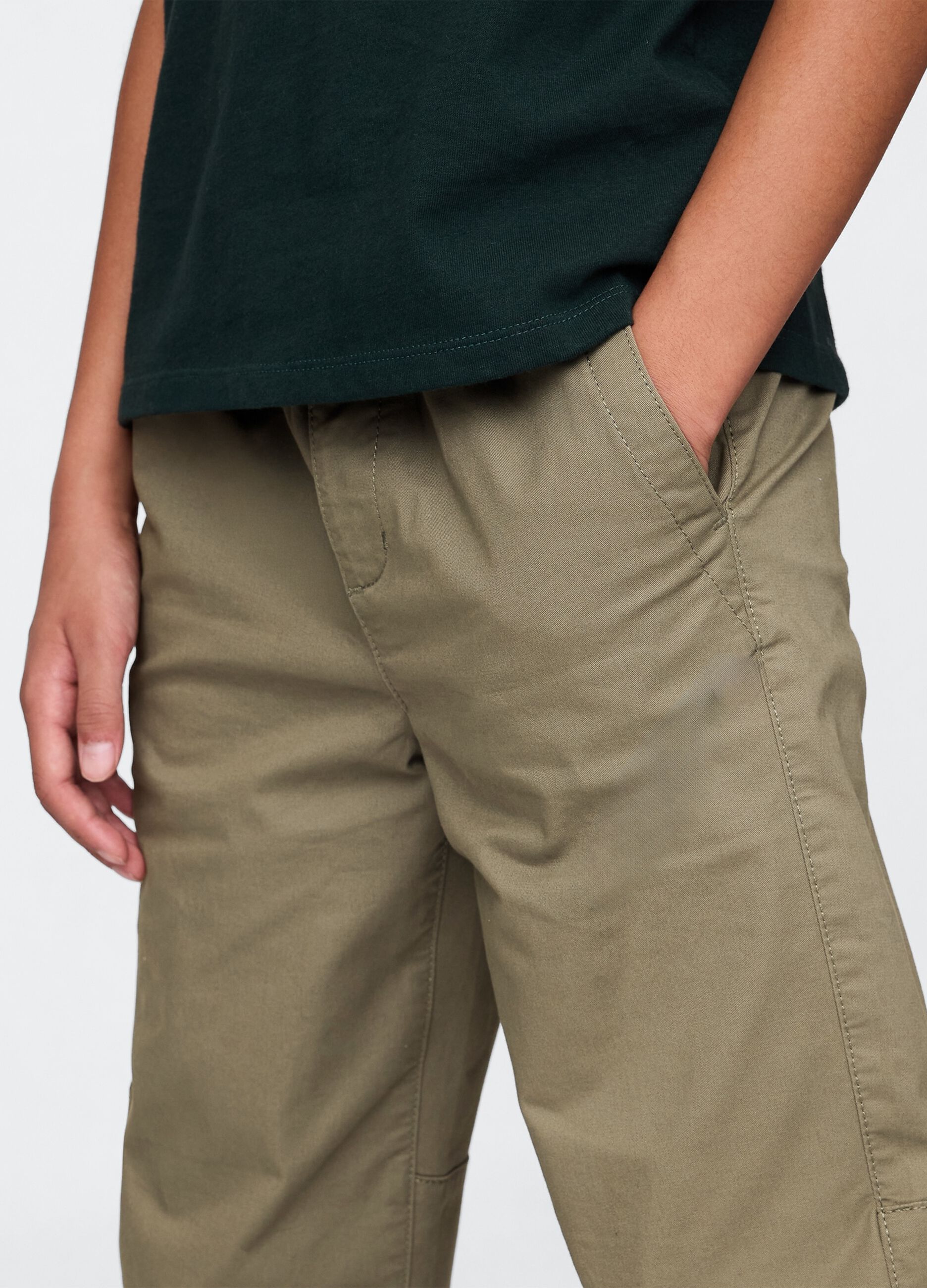 Pantaloni beige elasticizzati per bambino_3