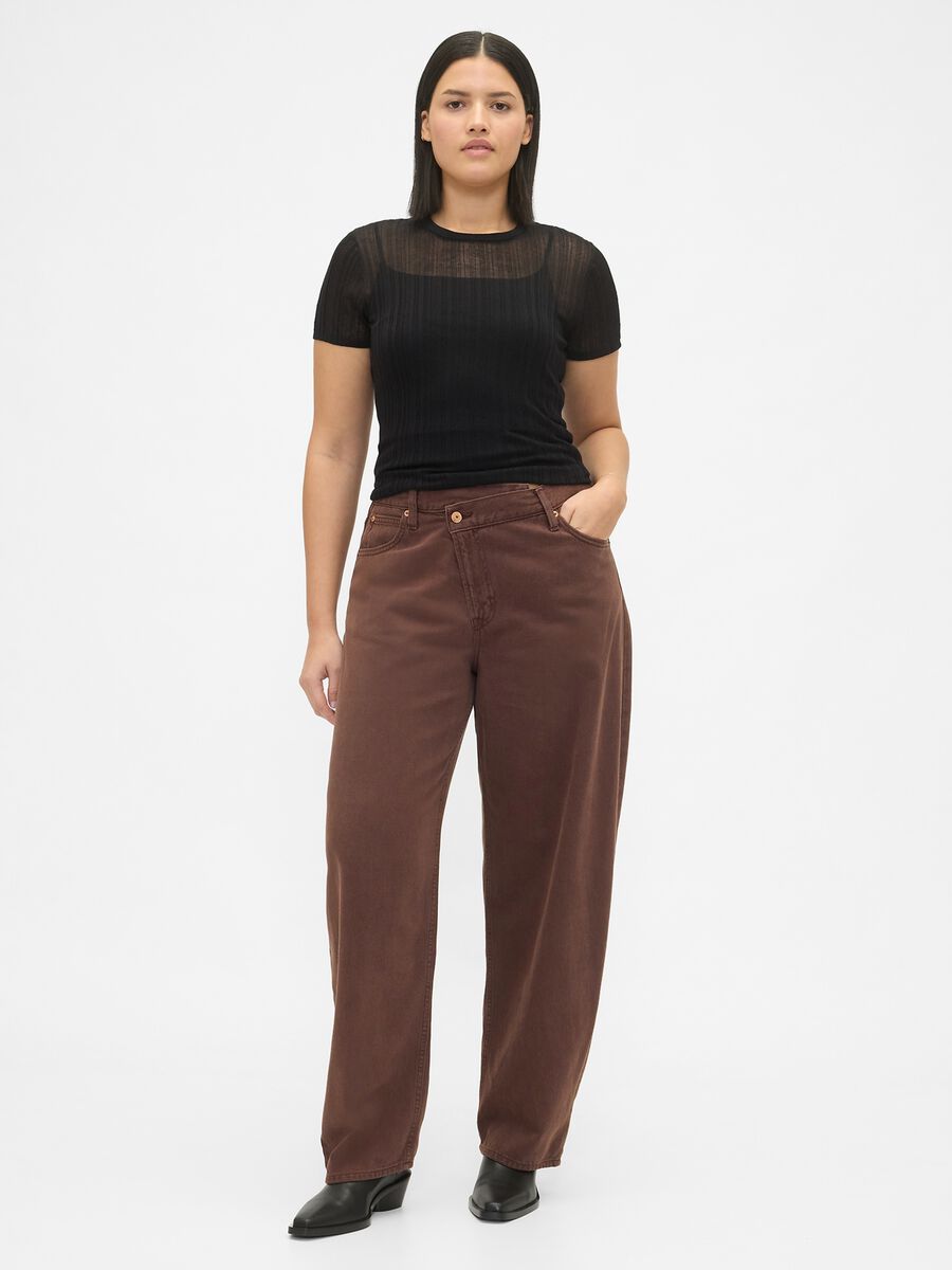 Brown jeans made of cotton and lyocell Woman_1