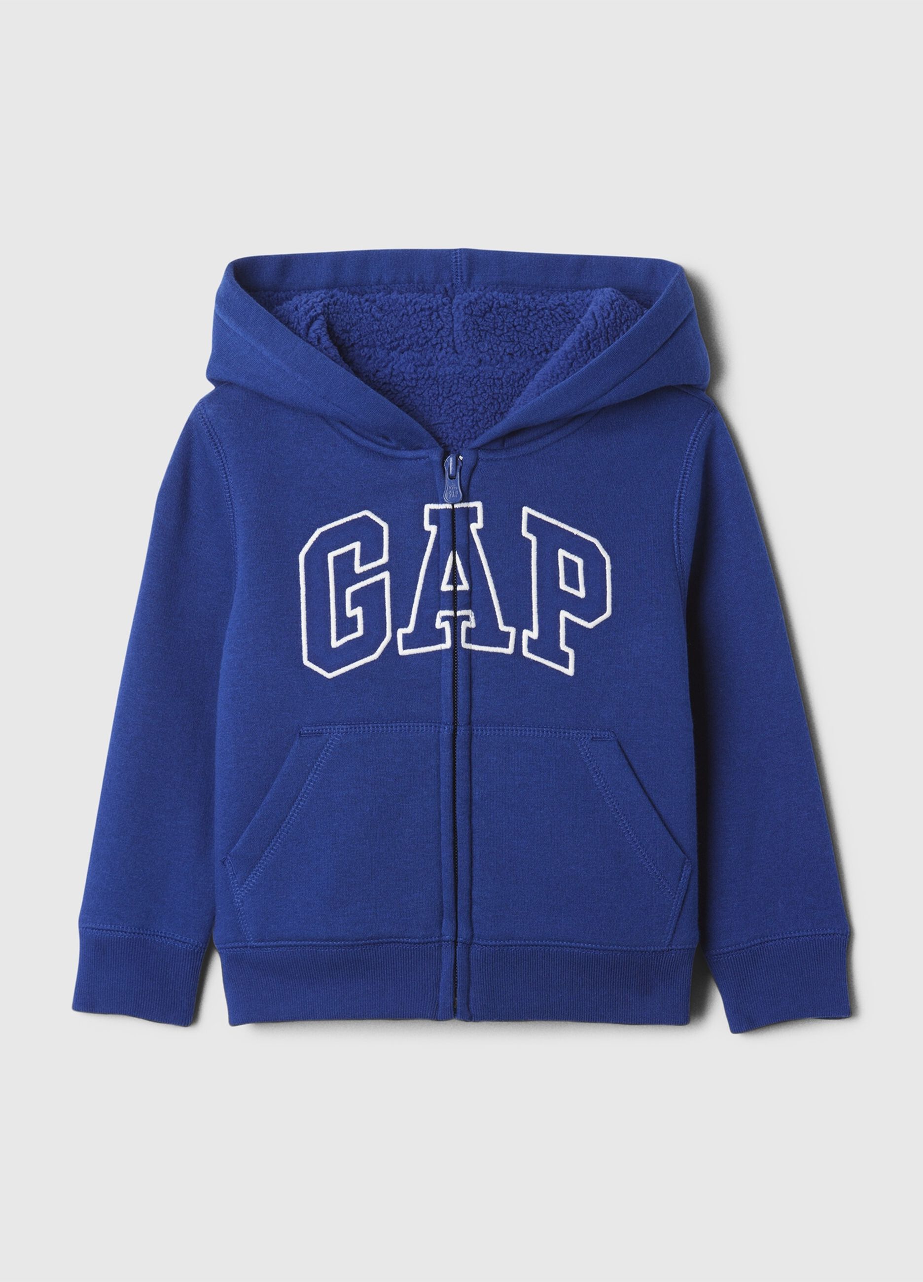 Full-zip con cappuccio interno in sherpa