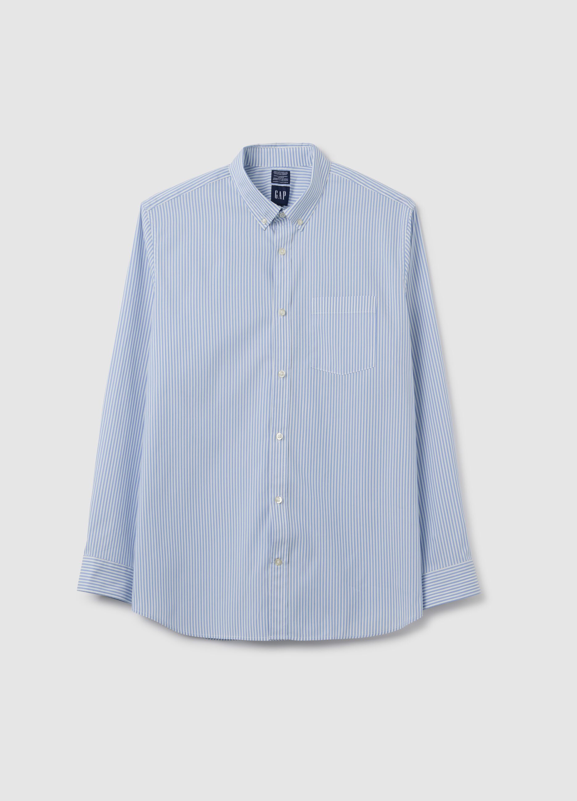 Regular-fit shirt in striped Coolmax® poplin_1