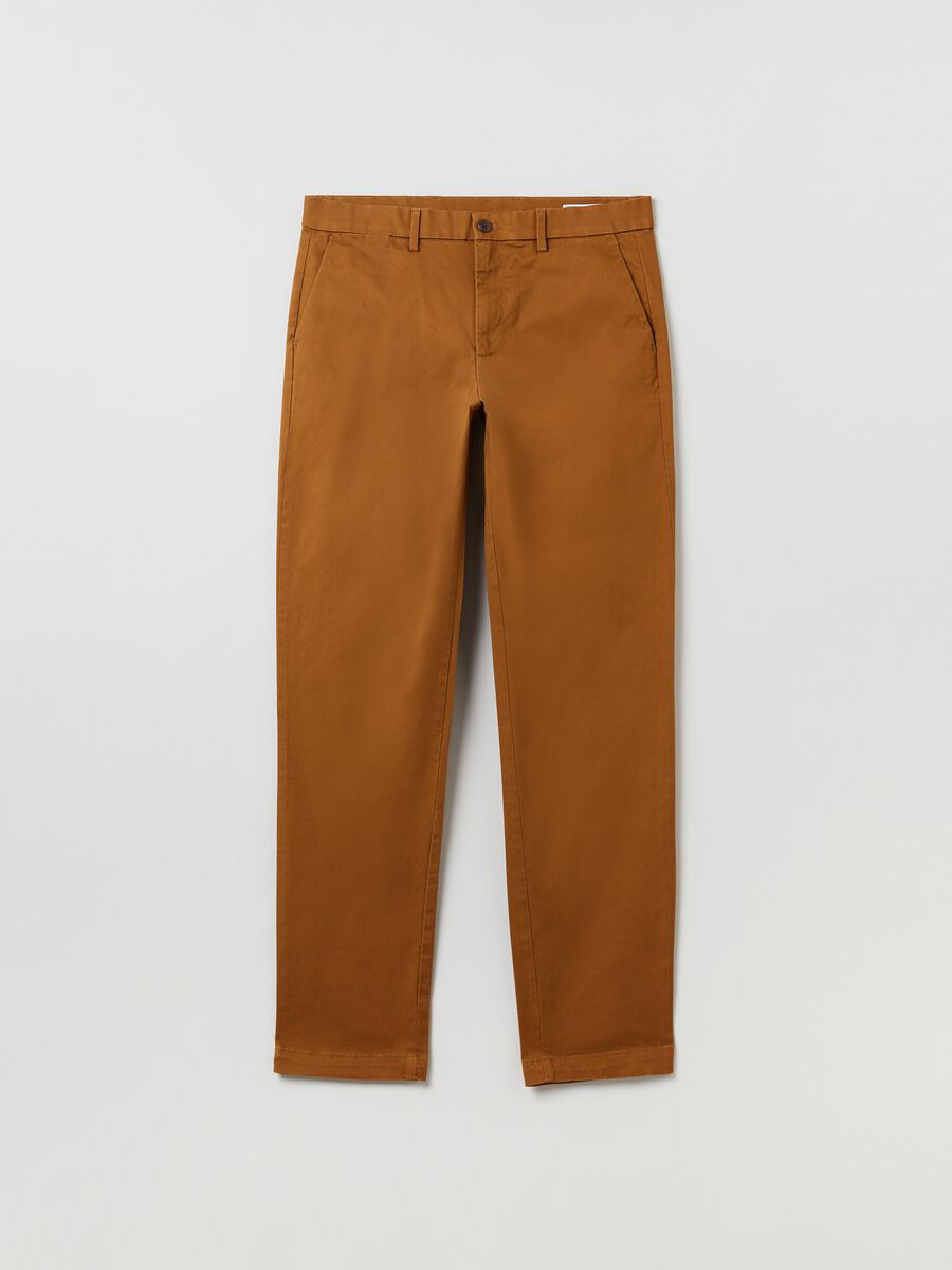 Slim fit, stretch cotton trousers Man_1