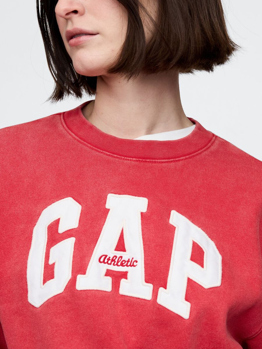Felpa rossa con logo Gap Donna_3