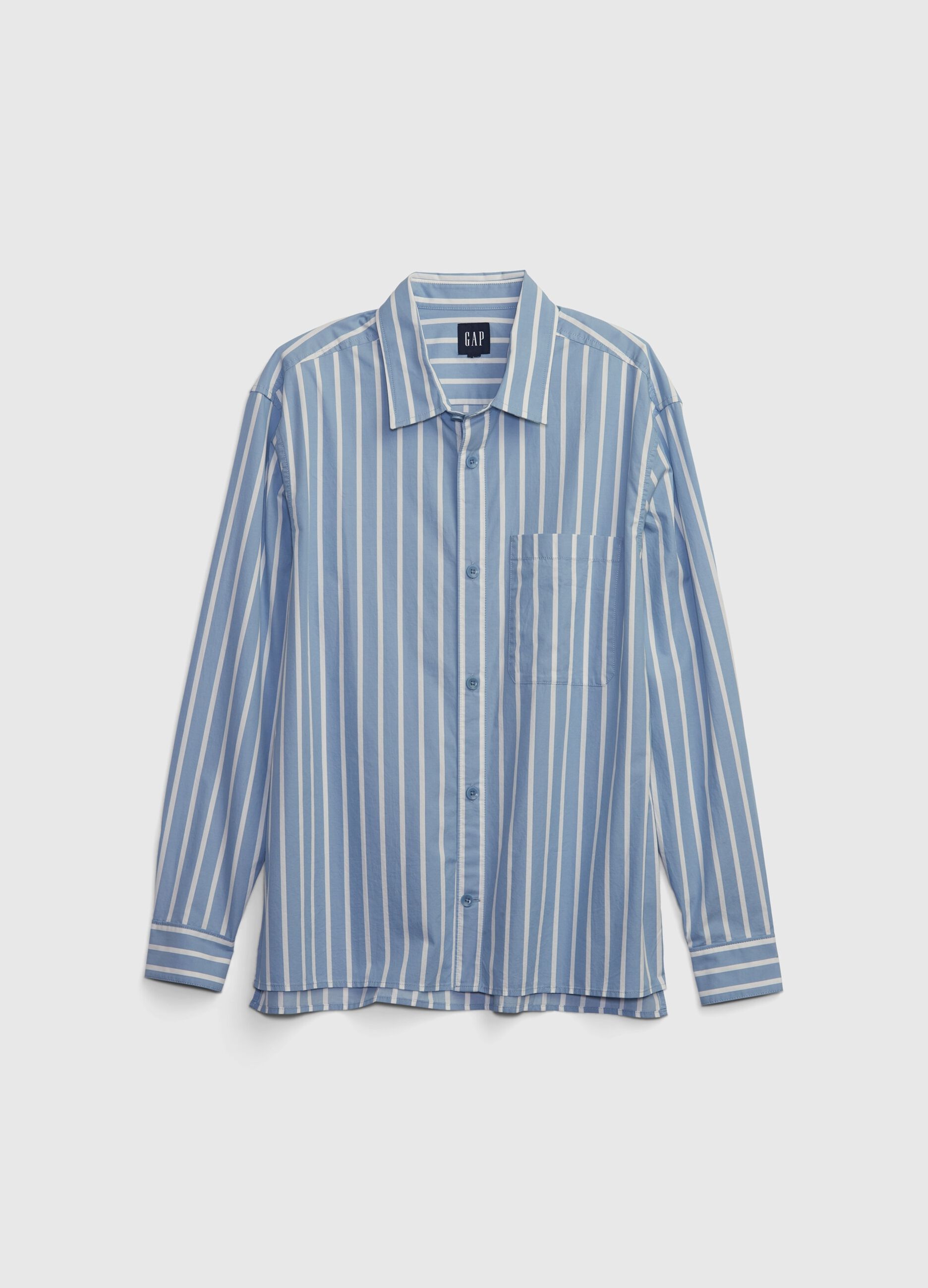Regular-fit shirt in striped twill with pocket_3