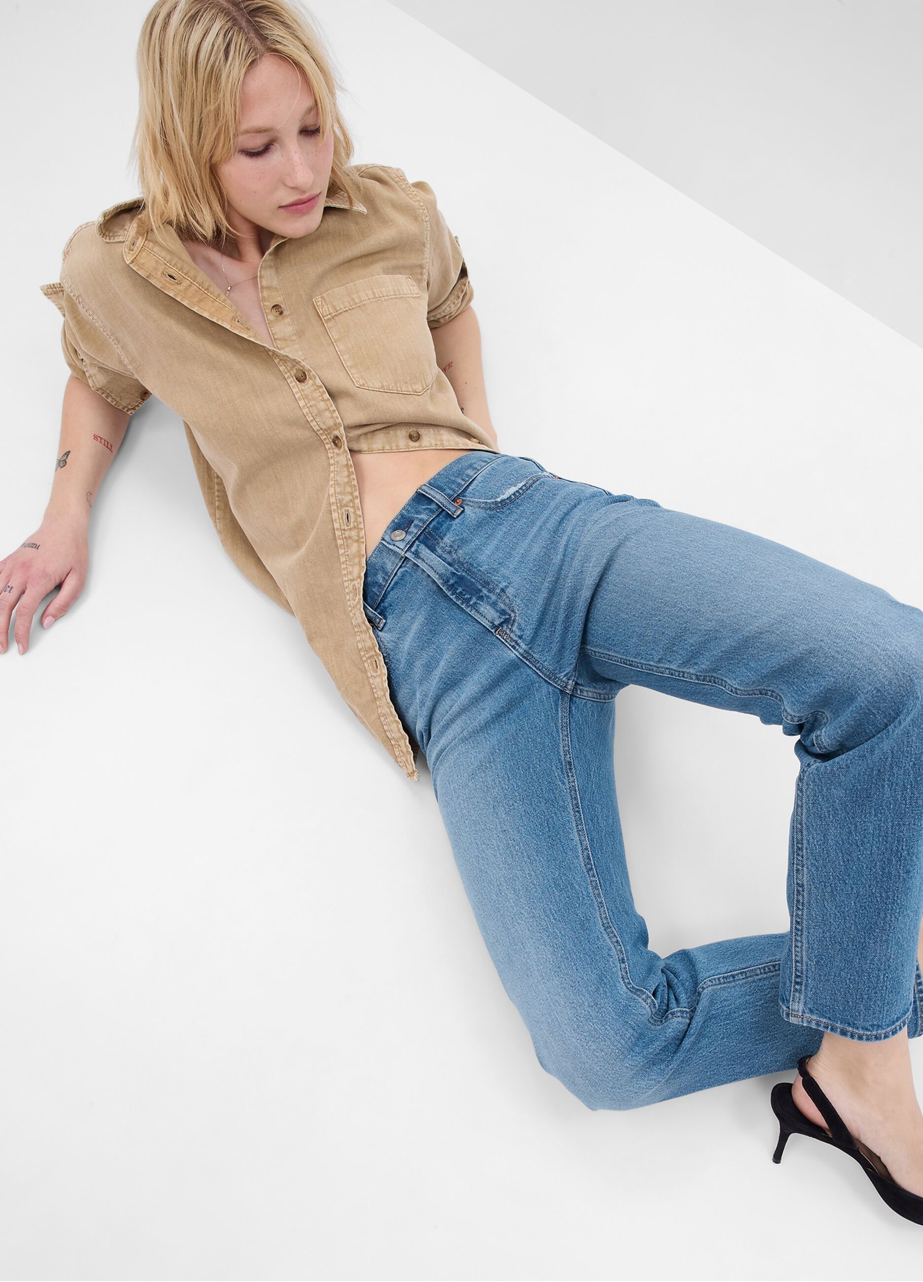 Jeans straight fit a vita alta_2