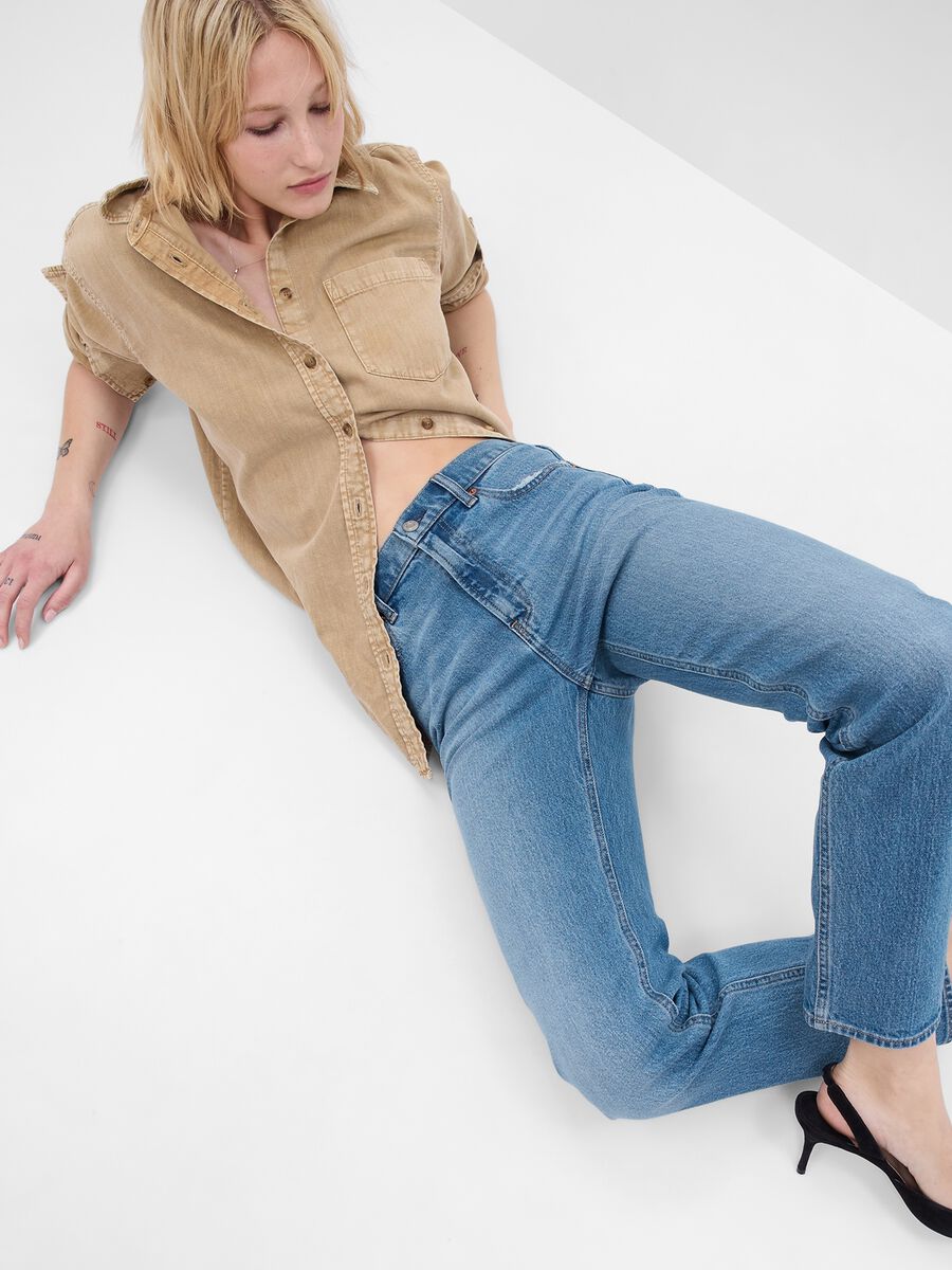 Jeans straight fit a vita alta Donna_2
